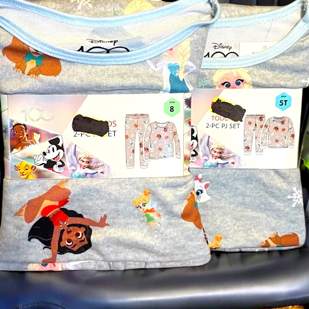 Disney 100 2 piece pajama set new gray and blue